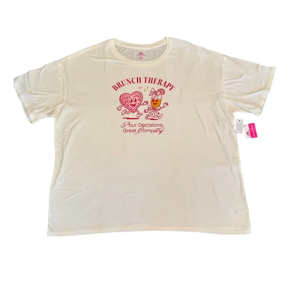 Brunch Therapy TShirt Ivory Size Large NWT